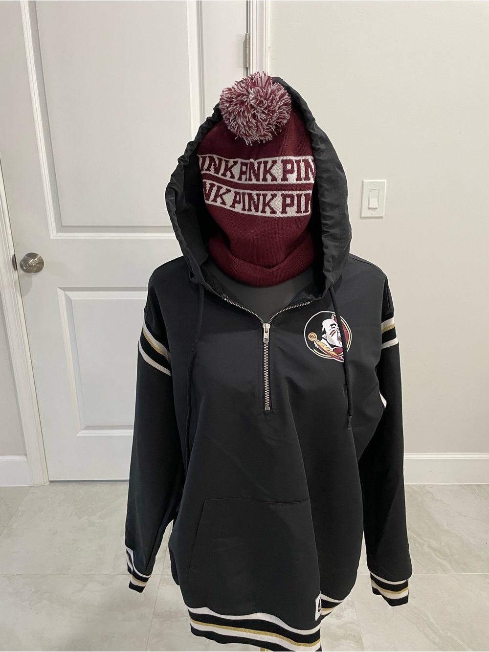 PINK Victoria Secret FSU Florida State University Bundle Hoodie Hat Set Size S
